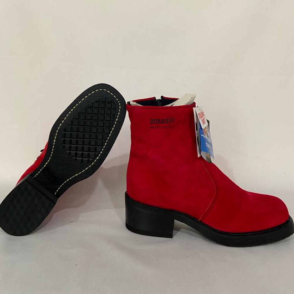 Durango Women’s Red Suede Zip Platform Boots - Size 7 - Picture 2 of 5